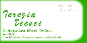 terezia decsei business card