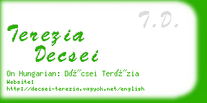 terezia decsei business card